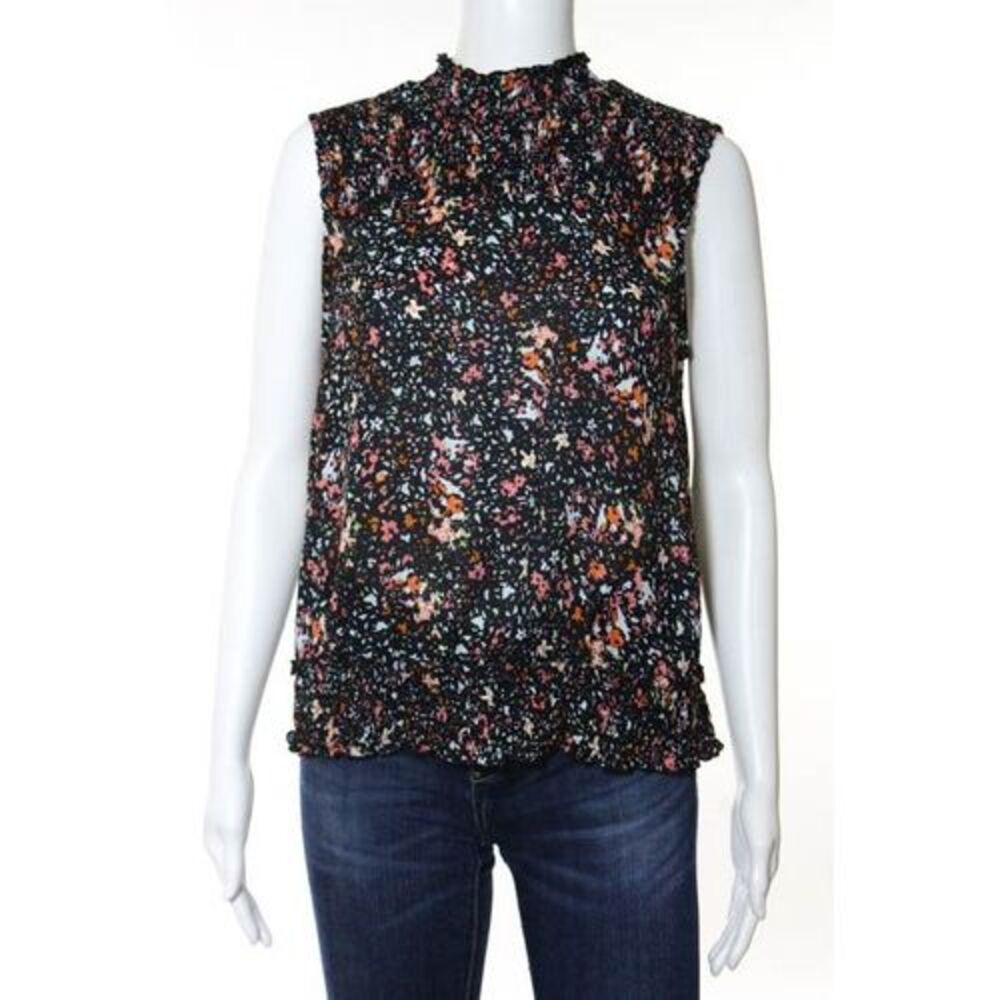 Zara Basic Collection Multi Color Abstract Print Sheer Blouse Size Small